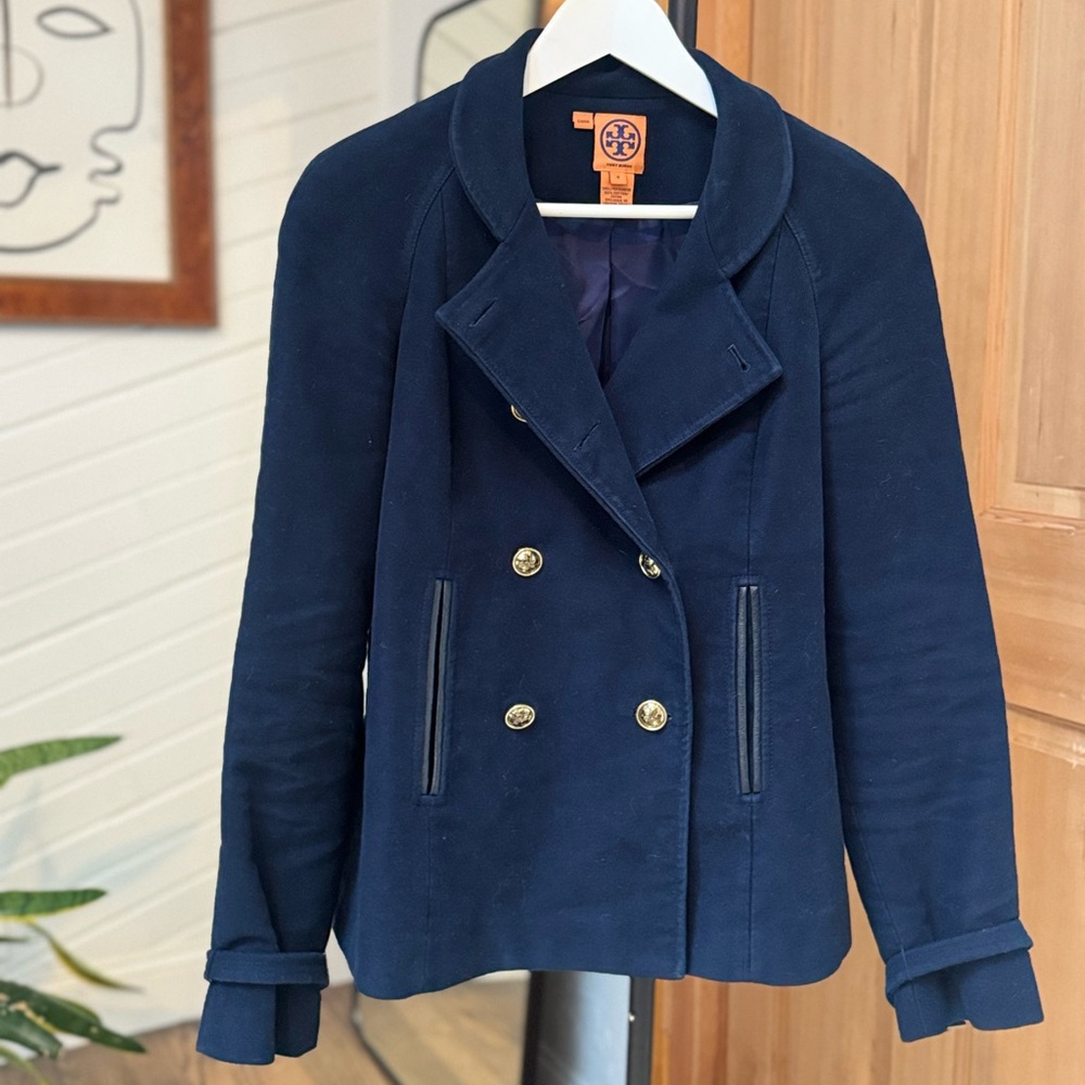 Tory Burch Midnight Blue Pea Coat - Picture 2 of 7